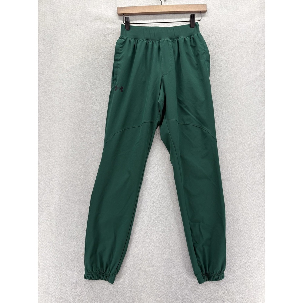 Under Armour Stretch Woven Joggers Mens Small Baroque Green UA Storm Travel Gym